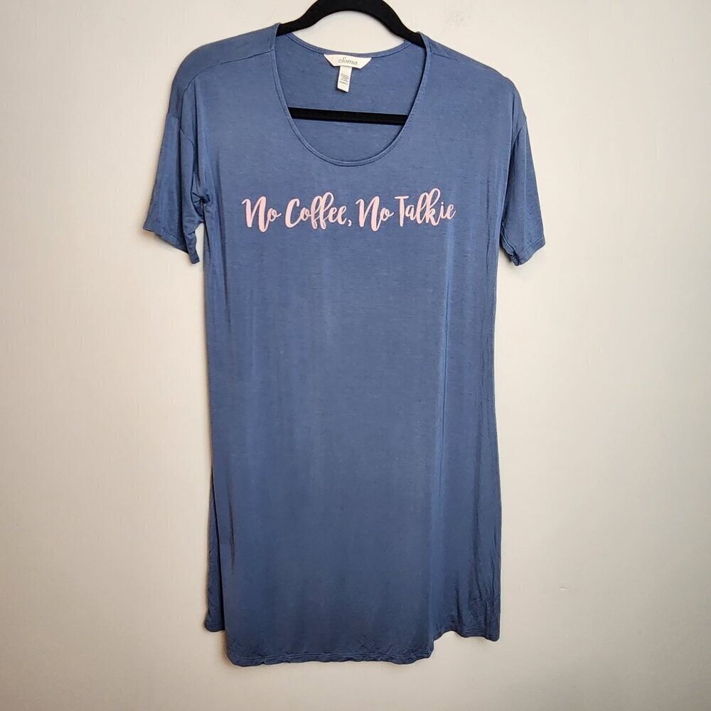 Soma sz XS loungewear sleep dress Blue short sleeve No coffee No talkie